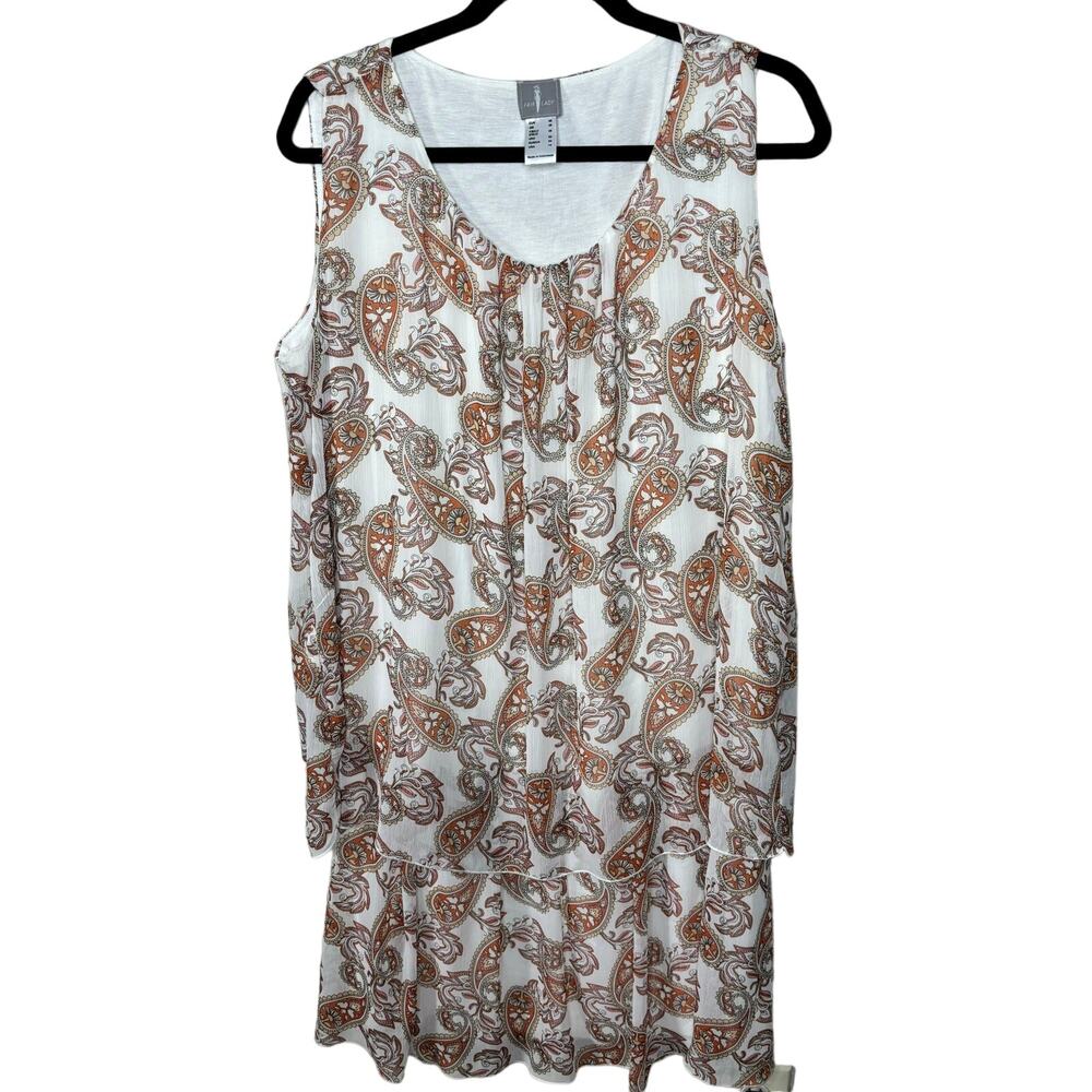 Fair Lady sleeveless Knee Length Paisley Dress Women's Size 14